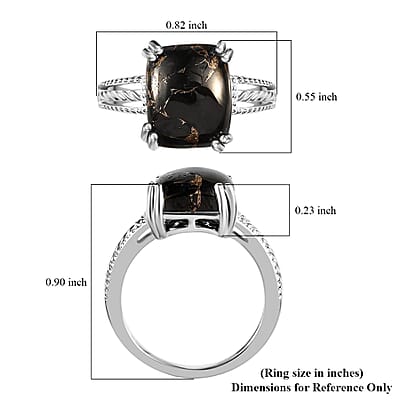 Matrix Silver Shungite 3.35 ctw Solitaire Ring in Sterling Silver (Size 10.0)