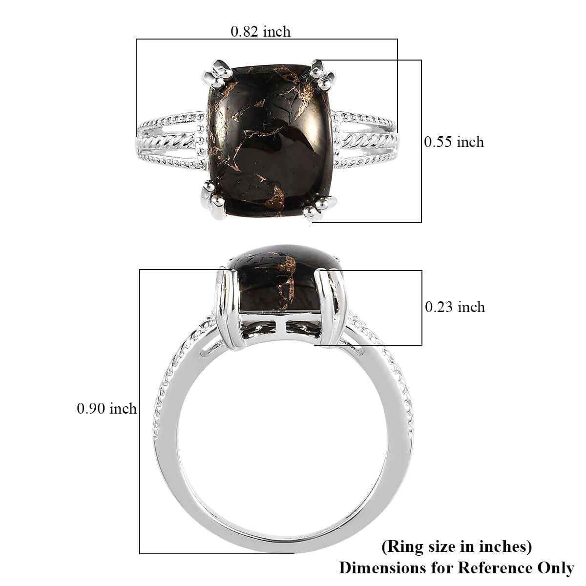 Matrix Silver Shungite Solitaire Ring in Sterling Silver (Size 7.0) 3.35 ctw image number 5