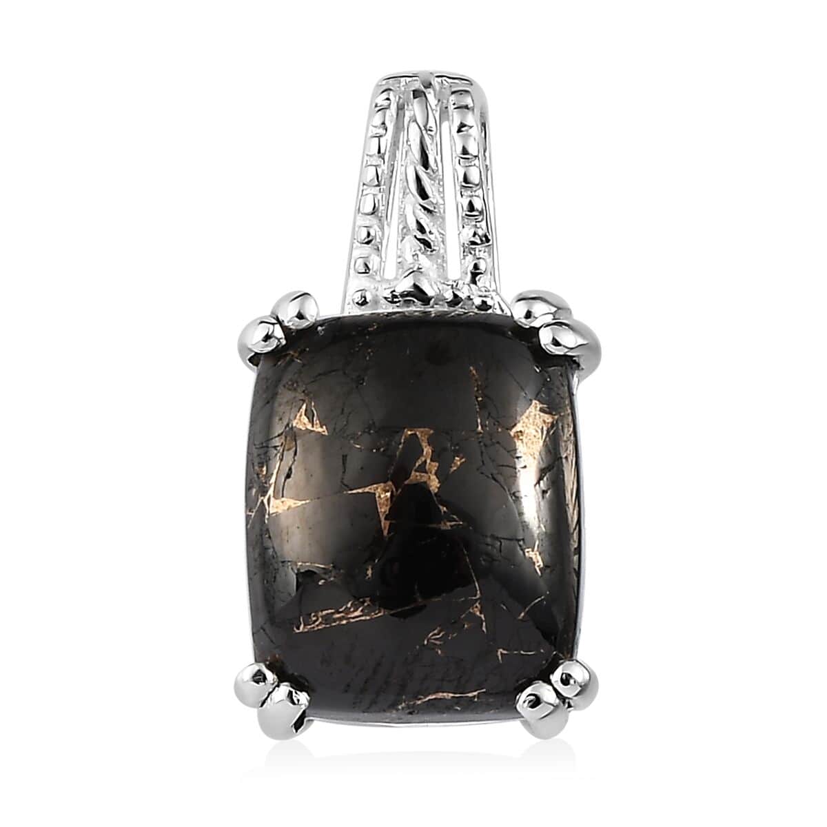 Matrix Silver Shungite Pendant in Sterling Silver 3.15 ctw image number 0