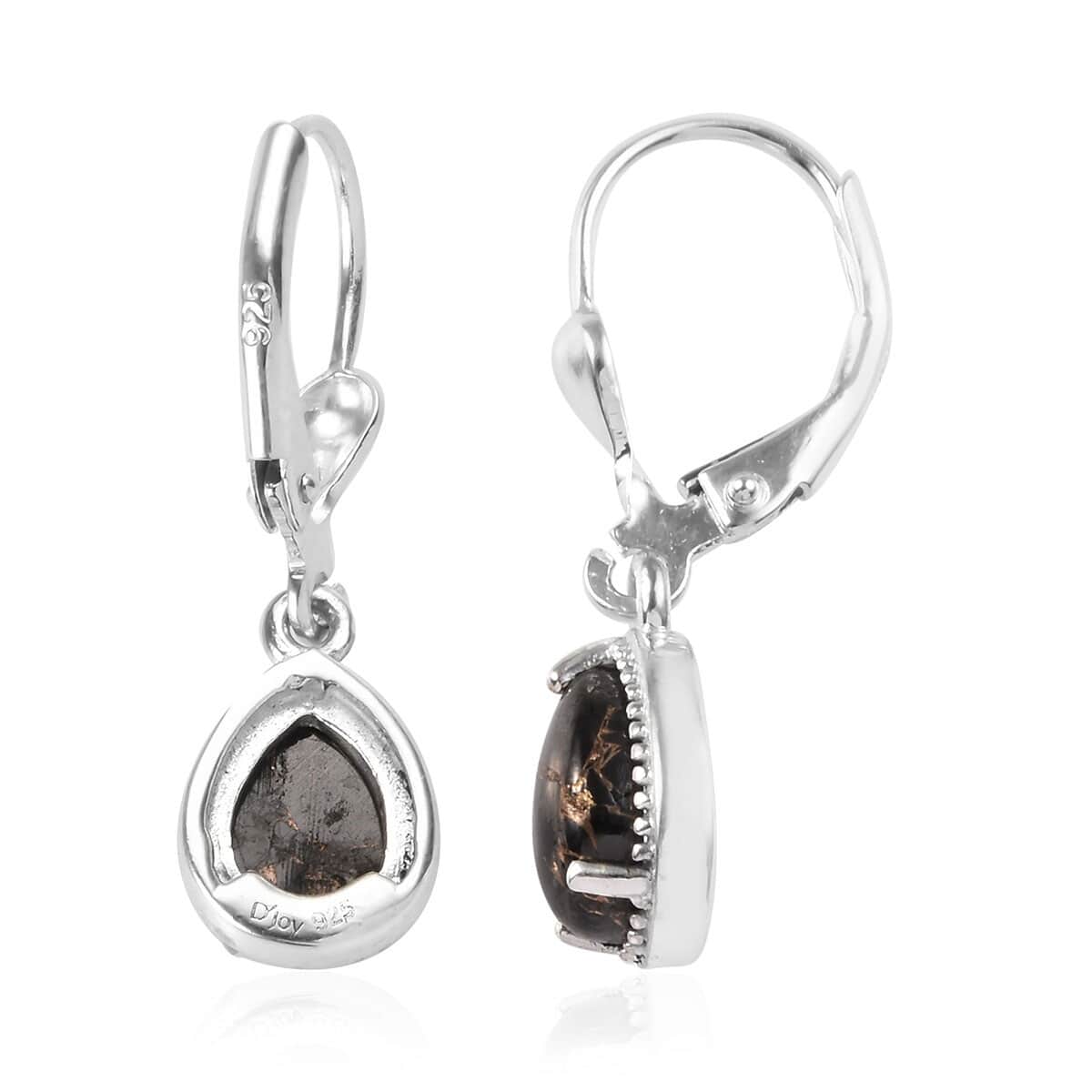 Matrix Silver Shungite Drop Earrings in Sterling Silver 1.75 ctw image number 3