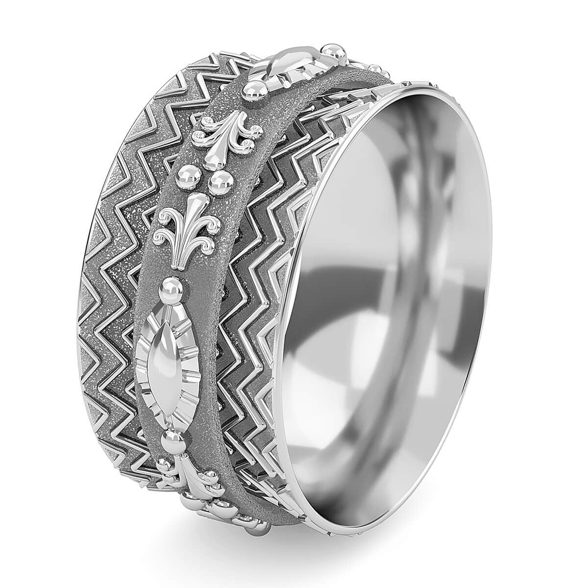 Sterling Silver Chevron Spinner Ring, Anxiety Ring for Women, Fidget Rings for Anxiety for Women, Stress Relieving Anxiety Ring (Size 10.0) (4.50 g) image number 6