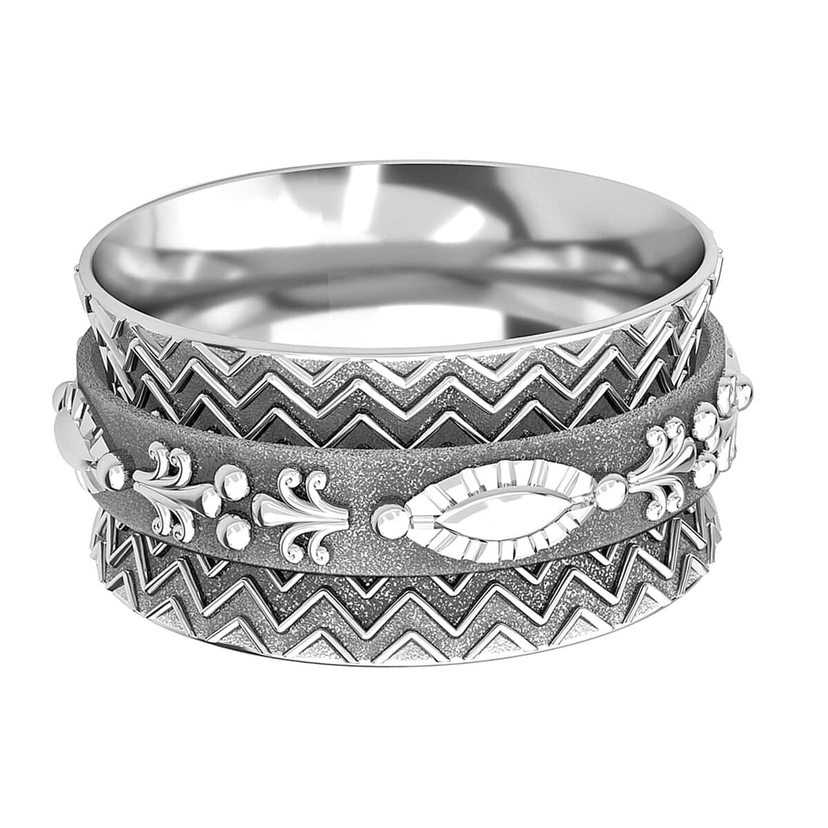 Sterling Silver Chevron Spinner Ring, Anxiety Ring for Women, Fidget Rings for Anxiety for Women, Stress Relieving Anxiety Ring (Size 10.0) (4.50 g) image number 7