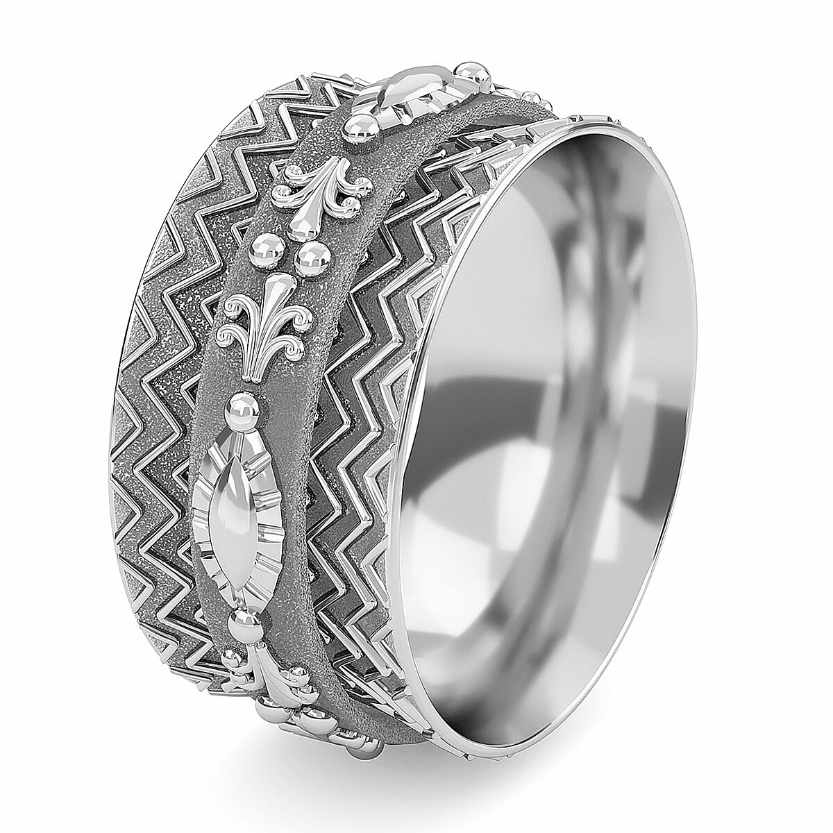 Chevron Spinner Ring in Sterling Silver, Anxiety Ring for Women, Fidget Rings for Anxiety for Women, Stress Relieving Anxiety Ring (Size 9.0) (4.50 g) image number 6