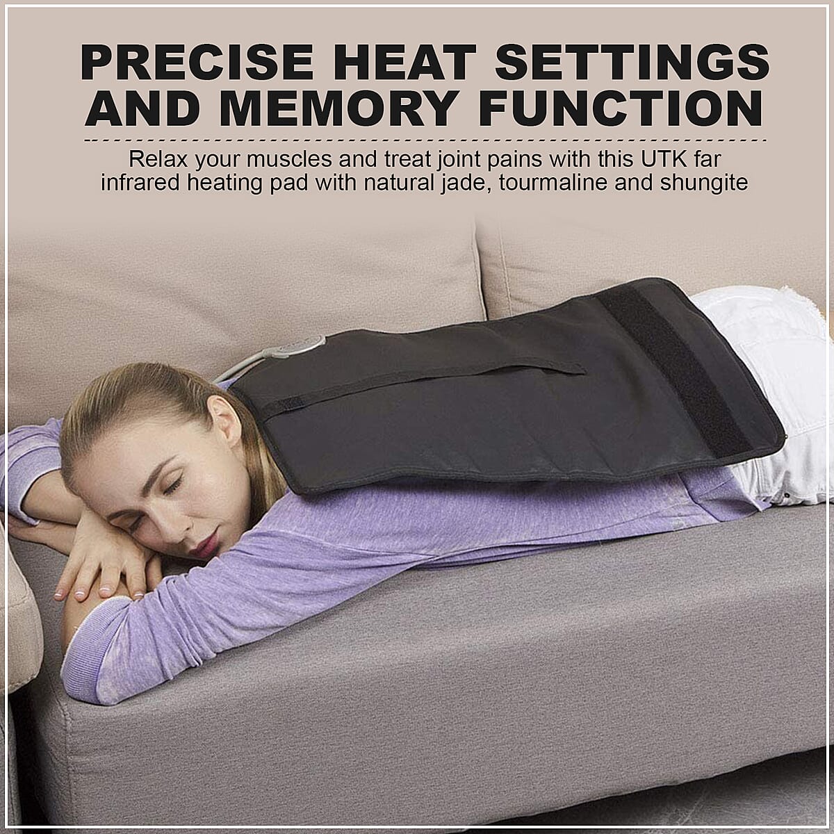 UTK Far Infrared Natural Jade, Tourmaline and Shungite Pro Heating Pad with Bonus Cover image number 3