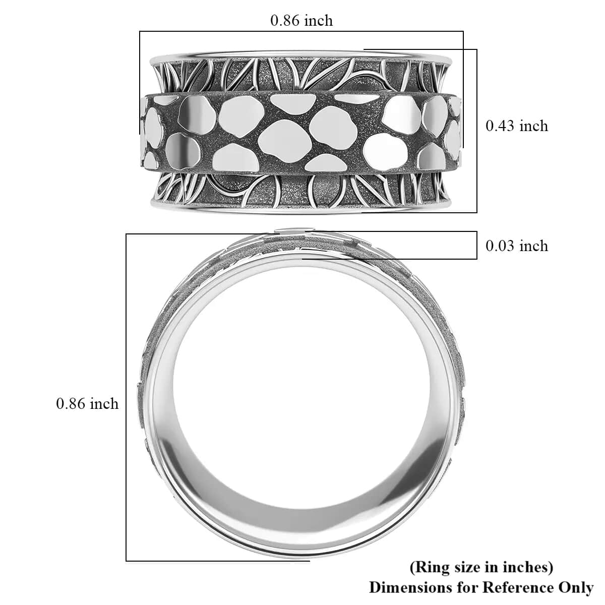 Spinner Band Ring in Sterling Silver, Promise Rings (Size 11.0) 4.50 Grams image number 6