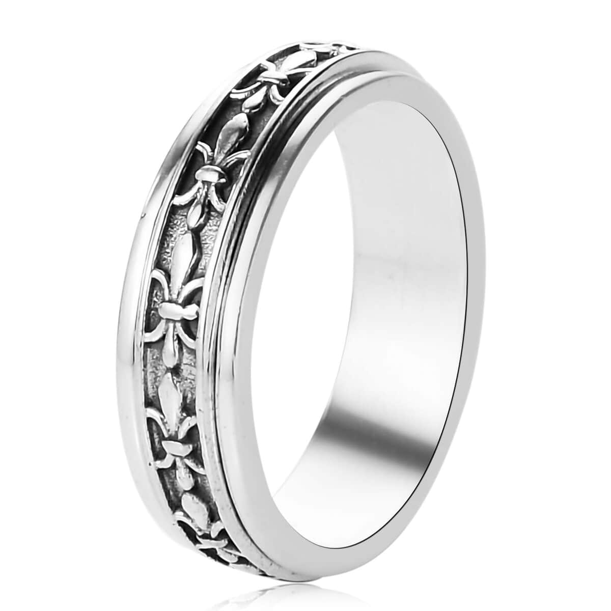 Sterling Silver Spinner Ring, Anxiety Ring for Women, Fidget Rings for Anxiety for Women, Stress Relieving Anxiety Ring, Promise Rings (Size 10.0) (4.65 g) image number 5