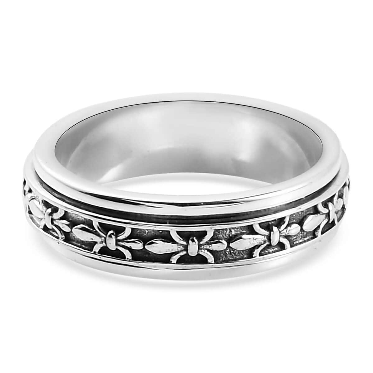 Sterling Silver Spinner Ring, Anxiety Ring for Women, Fidget Rings for Anxiety for Women, Stress Relieving Anxiety Ring, Promise Rings (Size 10.0) (4.65 g) image number 6