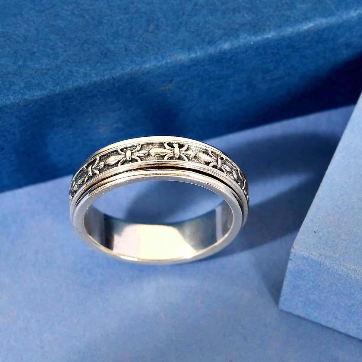 Spinner Band Ring, Promise Rings in Sterling Silver (Size 11.0) 4.65 Grams image number 1