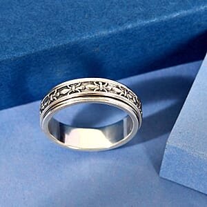 Spinner Band Ring, Promise Rings in Sterling Silver (Size 5.0) 4.65 Grams
