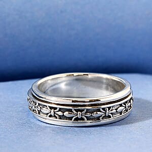 Spinner Band Ring, Promise Rings in Sterling Silver (Size 5.0) 4.65 Grams