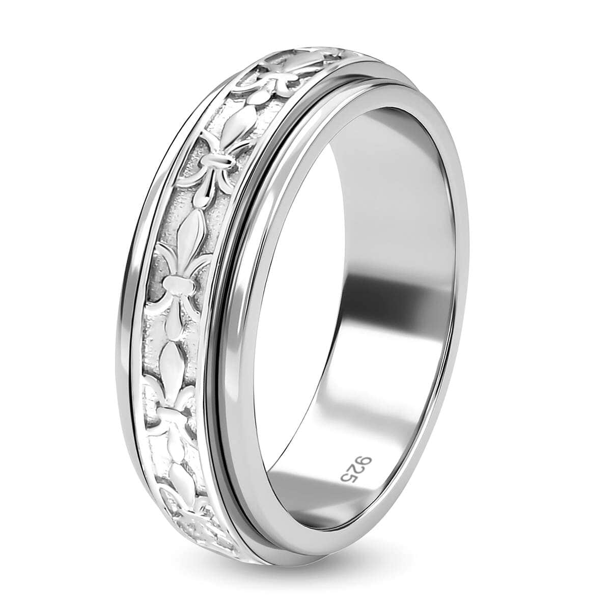Spinner Band Ring, Promise Rings in Sterling Silver (Size 7.0) 4.65 Grams image number 7