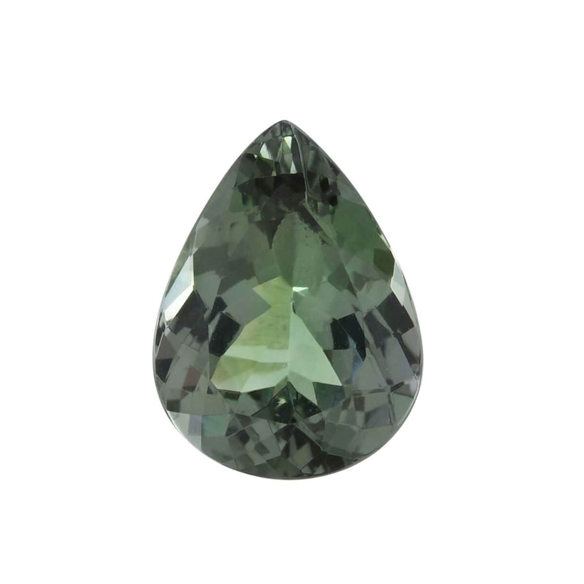 Certified & Appraised AAAA Green Tanzanite Faceted (Pear 12.14x9.08 4 mm) 3.98 ctw image number 0