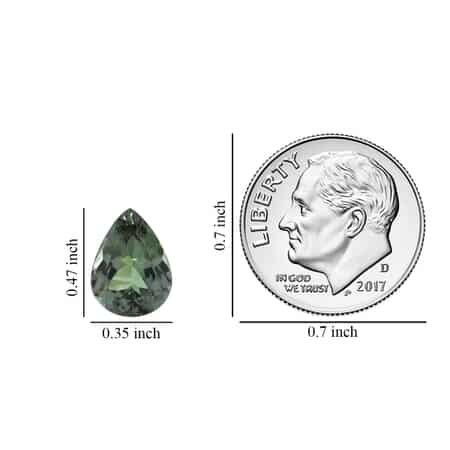 Certified & Appraised AAAA Green Tanzanite Faceted (Pear 12.14x9.08 4 mm) 3.98 ctw image number 3