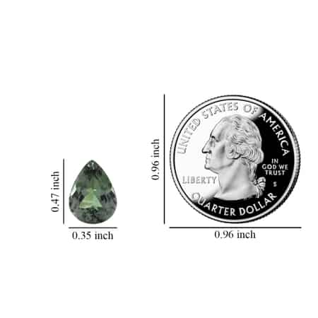 Certified & Appraised AAAA Green Tanzanite Faceted (Pear 12.14x9.08 4 mm) 3.98 ctw image number 4