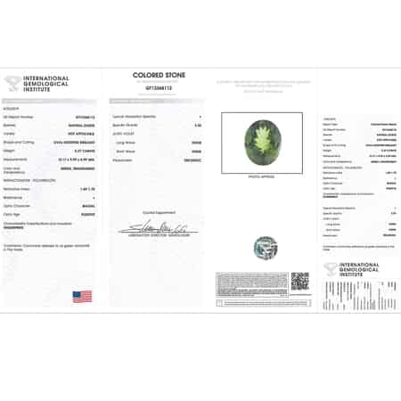 Certified & Appraised AAAA Green Tanzanite Faceted (Ovl 12.17x9.99 mm) 5.37 ctw, Loose Gem , Loose Gemstones , Loose Stones , Jewelry Stones image number 2
