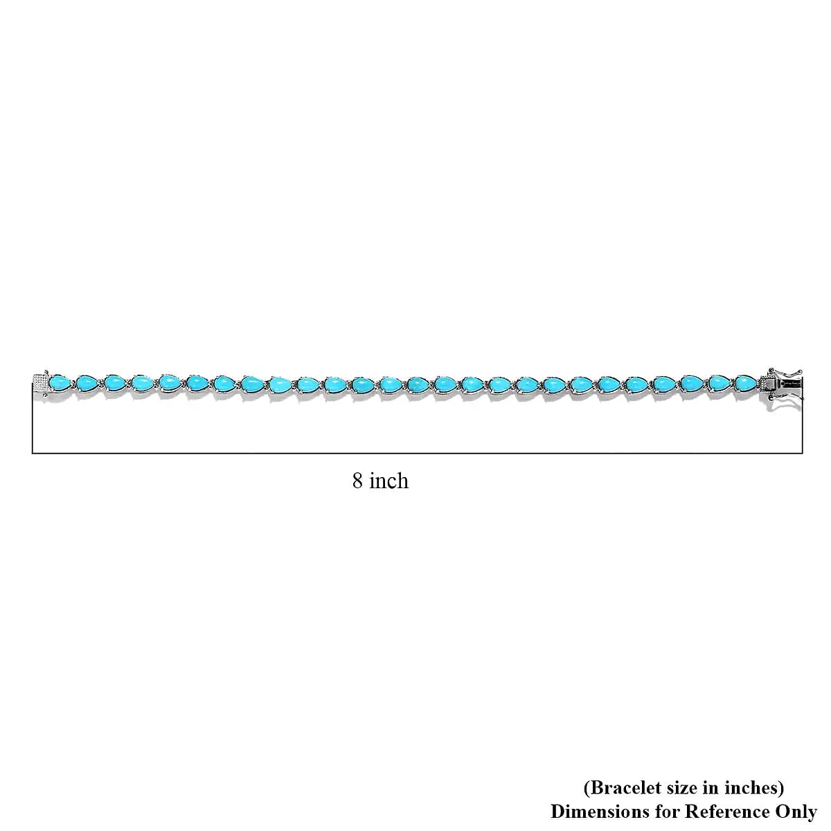 Sleeping Beauty Turquoise Bracelet in Platinum Over Sterling Silver (8.00 In) 9.75 ctw image number 6