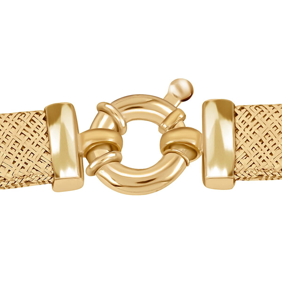 Vicenza Italian Collection Mesh Omega Necklace 18 Inch in 10K Yellow Gold 18.20 Grams image number 2