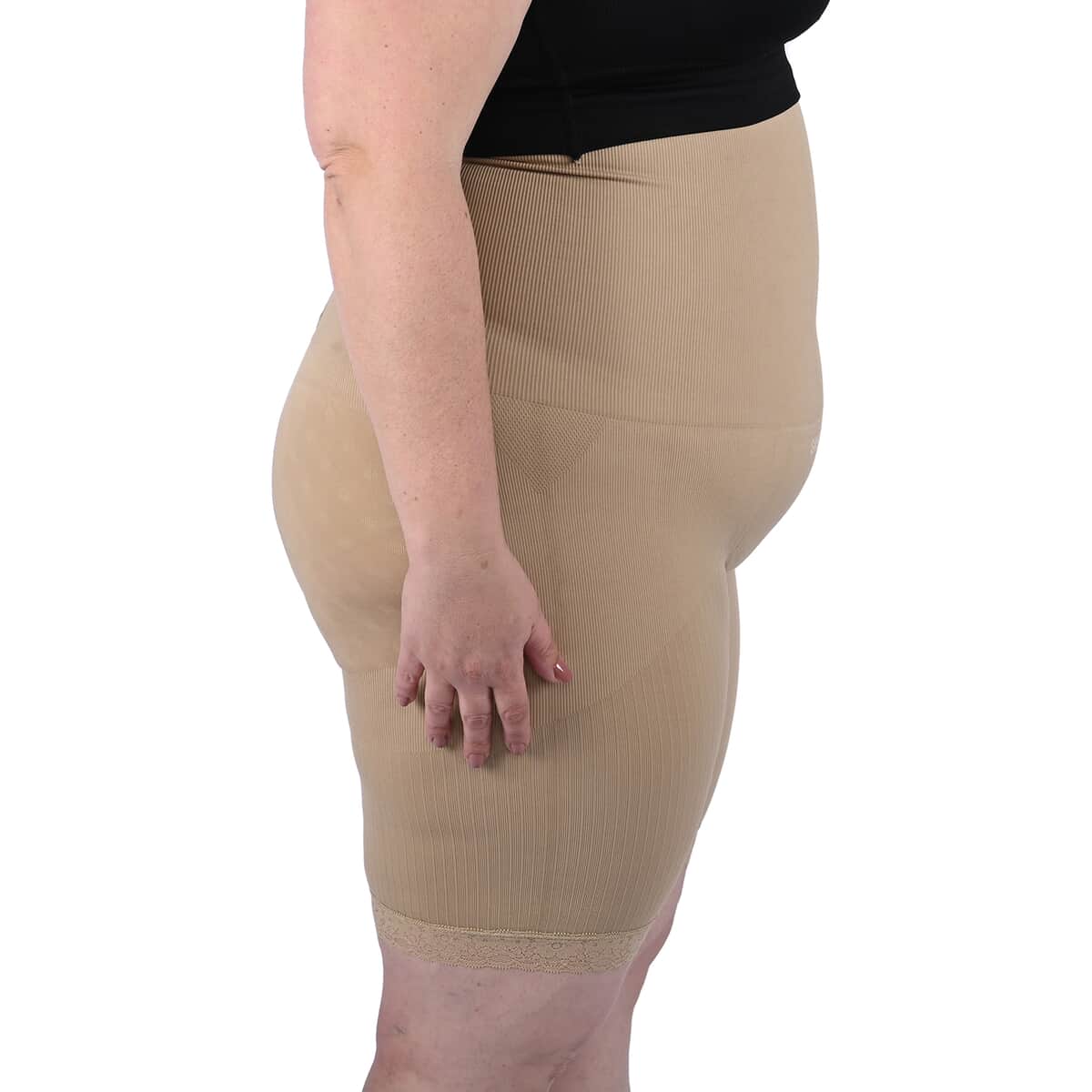 SANKOM Patent Classic Shapers with Lace - XXXL/Tan and White image number 2