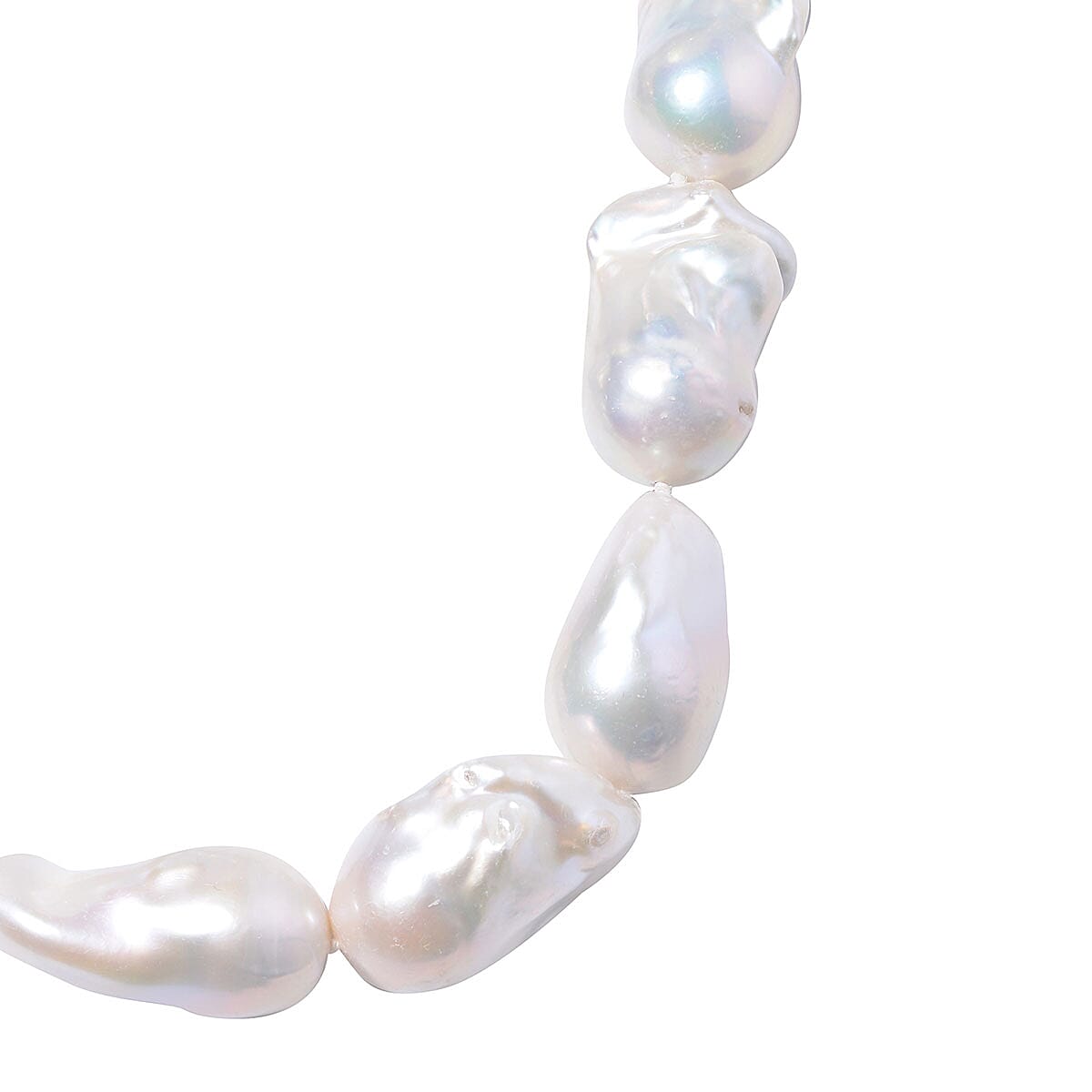 950 Platinum Organic Shape Baroque Pearl Necklace 18-20 Inches