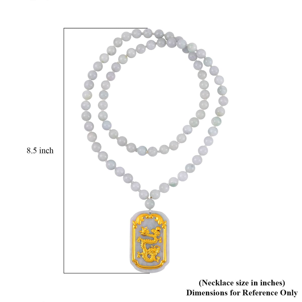24K Yellow Gold Natural Jade Dragon Pendant With Beaded Necklace 28 Inches 468.00 ctw image number 5