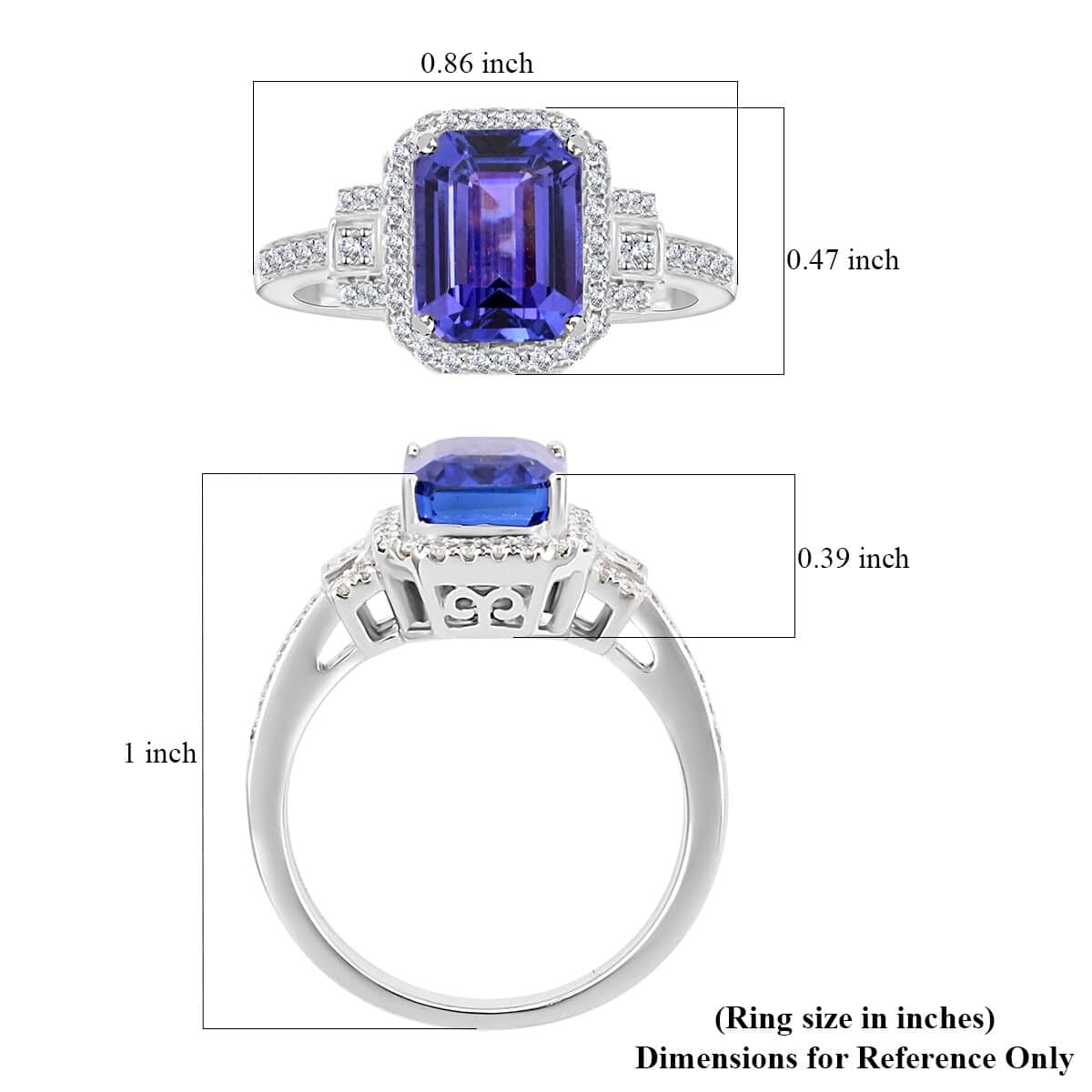One Of A Kind Certified & Appraised Iliana 18K White Gold AAAA Tanzanite and SI Diamond Ring (Size 6.75) 4.87 Grams 3.00 ctw image number 4