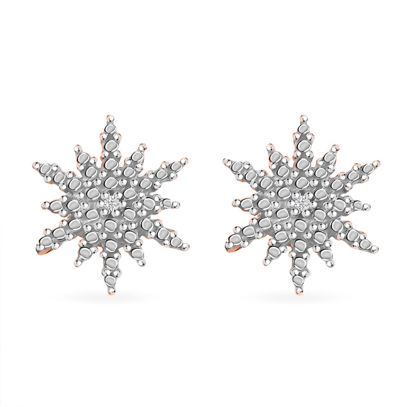 D'Joy Diamond Accent Star Stud Earrings in 14K Rose Gold Over Sterling Silver