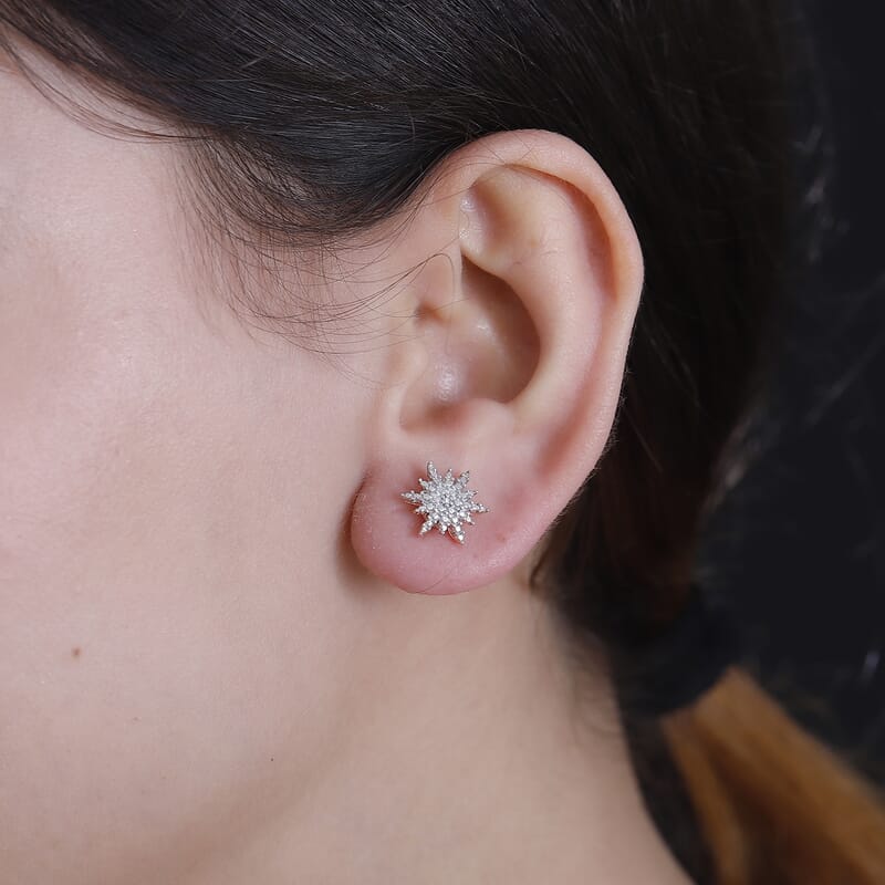 D'Joy Diamond Accent Star Stud Earrings in 14K Rose Gold Over Sterling Silver