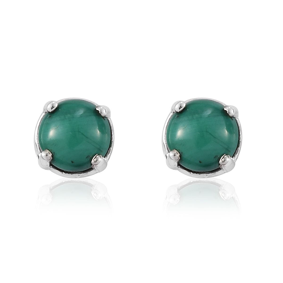 Set of 3 Lapis Lazuli, Tiger's Eye and African Malachite Stud Earrings in Sterling Silver 6.50 ctw