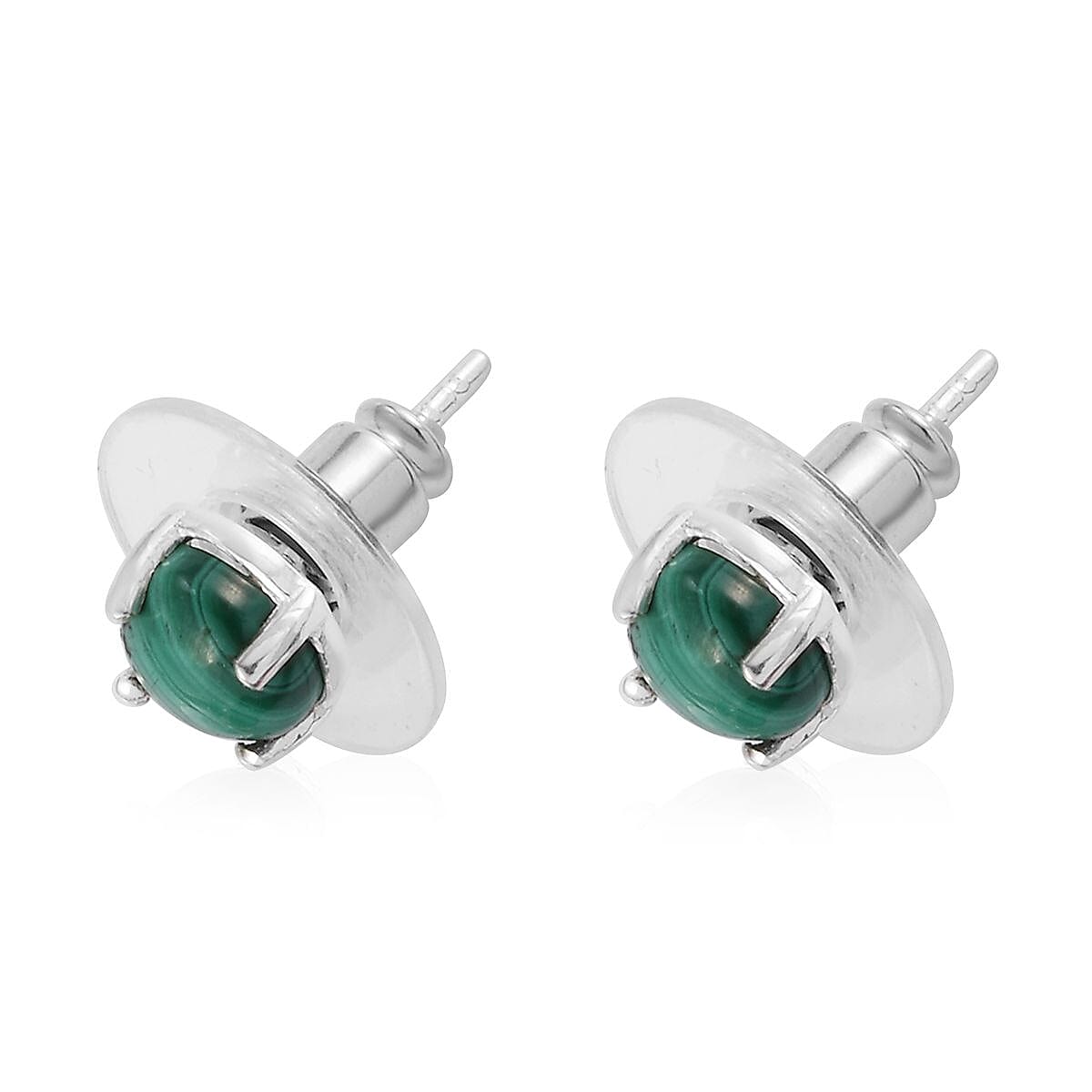 Set of 3 Lapis Lazuli, Tiger's Eye and African Malachite Stud Earrings in Sterling Silver 6.50 ctw