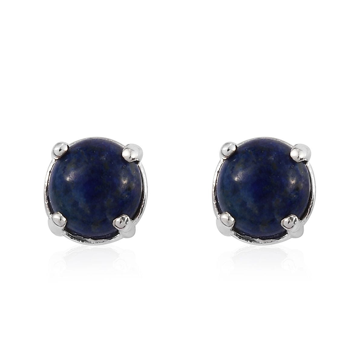 Set of 3 Lapis Lazuli, Tiger's Eye and African Malachite Stud Earrings in Sterling Silver 6.50 ctw