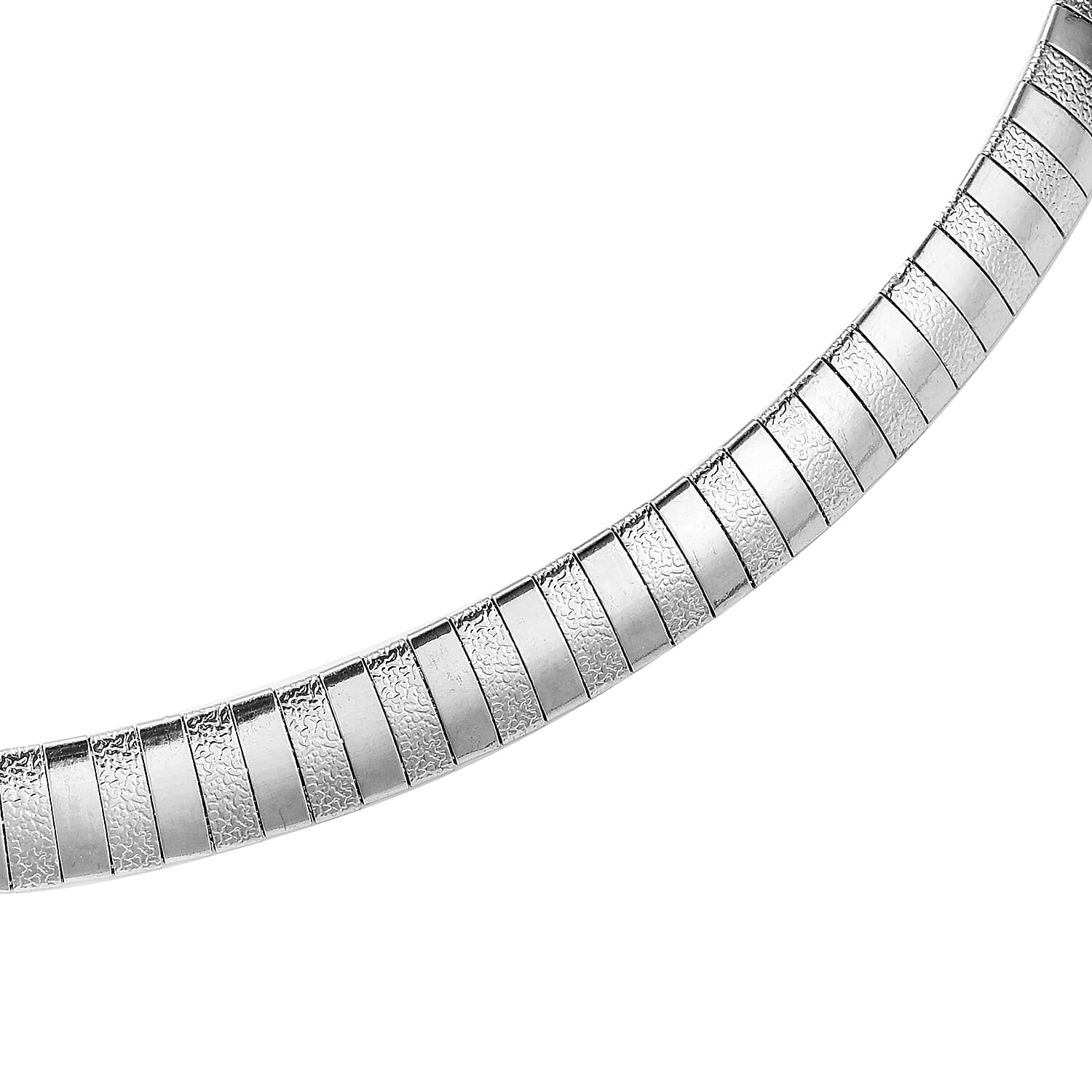 Set of 3 Omega Sand Blast Texture Necklace (18.00 Inches), Bracelet (7.50In) and Earrings in Stainless Steel 32.20 g