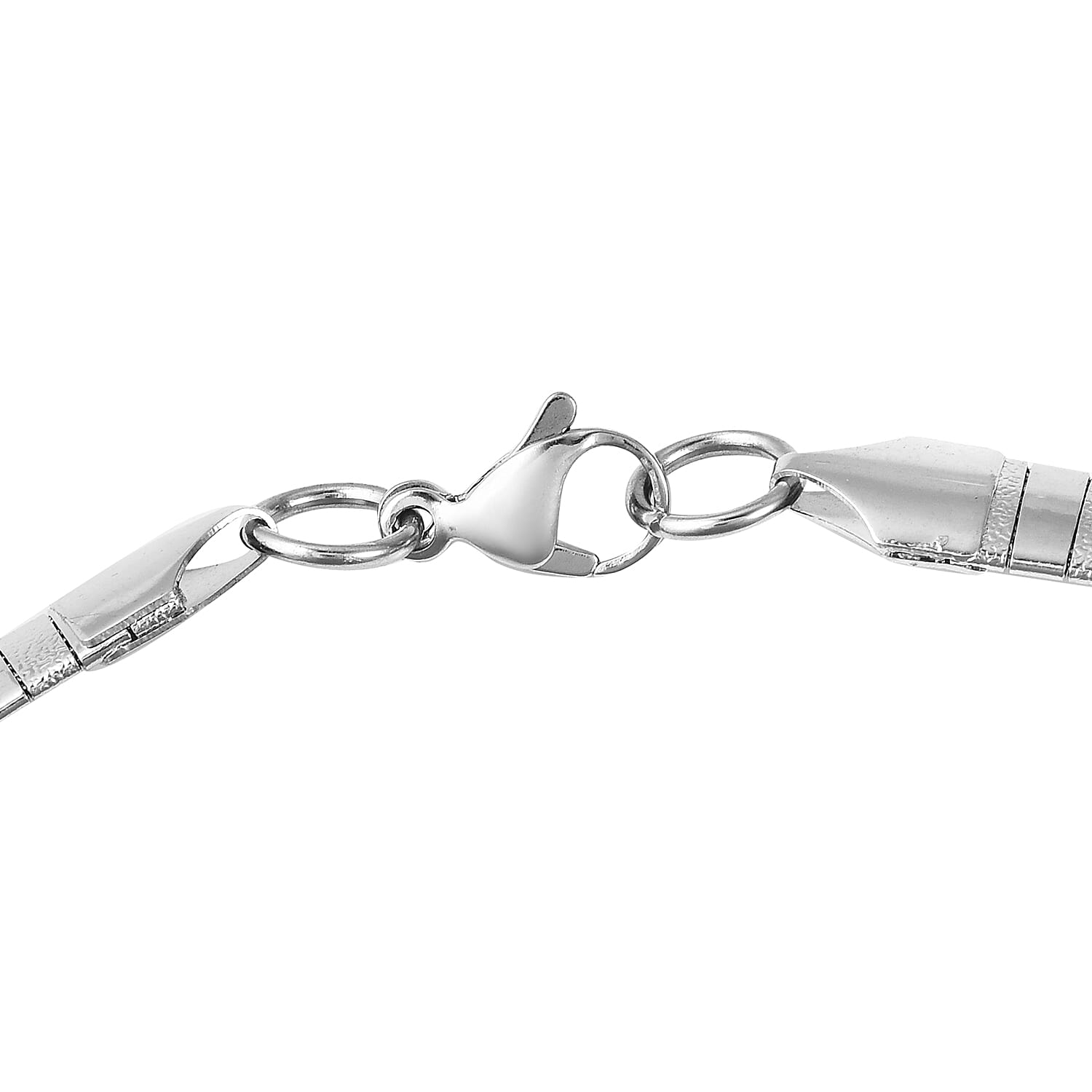 Set of 3 Omega Sand Blast Texture Necklace (18.00 Inches), Bracelet (7.50In) and Earrings in Stainless Steel 32.20 g