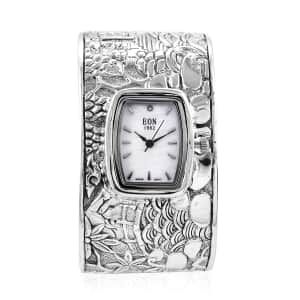 BALI LEGACY EON 1962 Swiss Movement Cuff Bracelet Watch in Sterling Silver with Stainless Steel Back | Designer Bracelet Watch | Analog Luxury Wristwatch