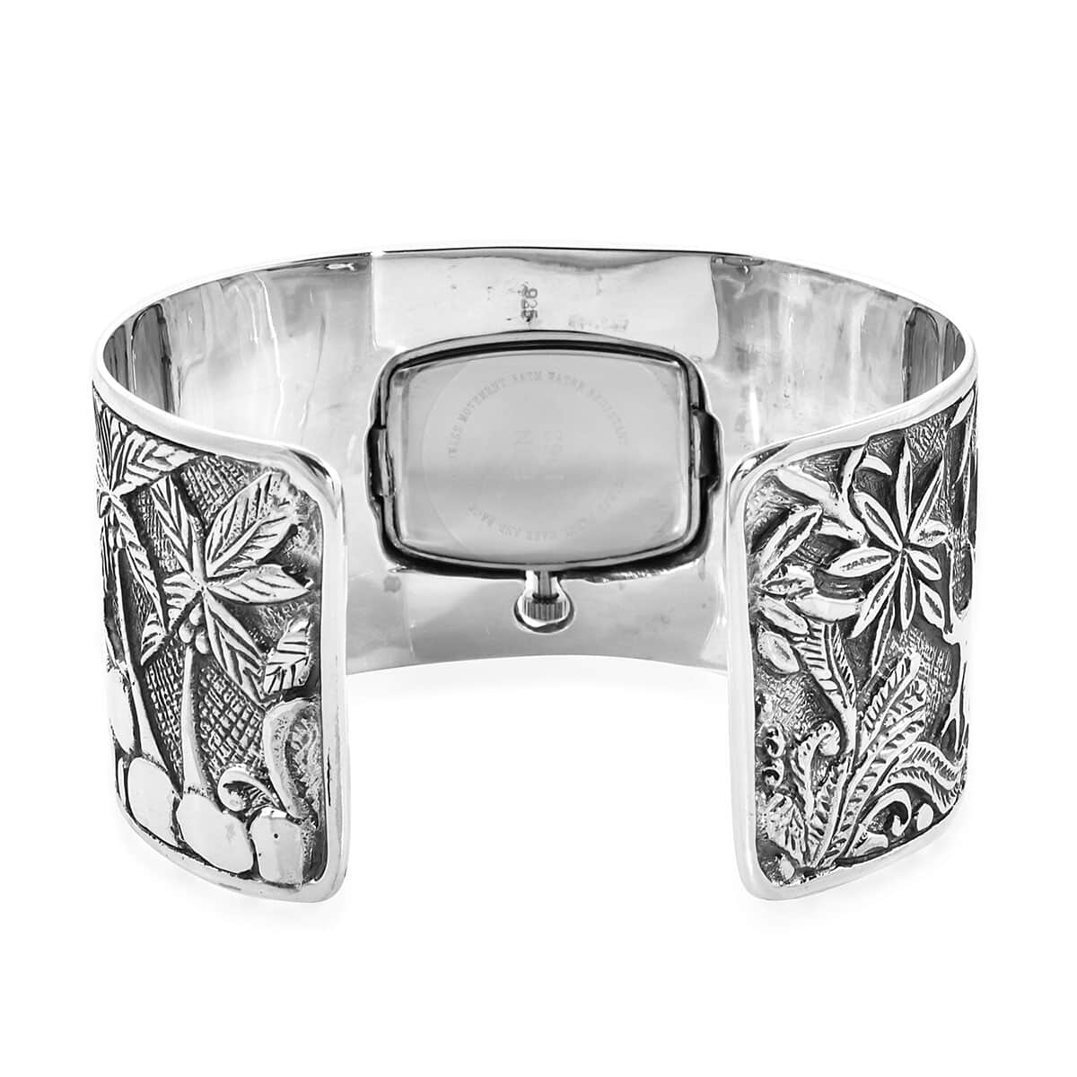 BALI LEGACY EON 1962 Swiss Movement Cuff Bracelet Watch in Sterling Silver with Stainless Steel Back , Designer Bracelet Watch , Analog Luxury Wristwatch image number 5