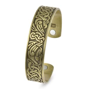 Magnetic By Design Antique Style Cuff Bracelet For Women in Goldtone, Antique Style Eagle Design Bracelet 7 Inches