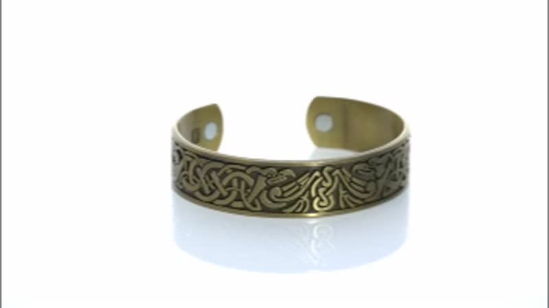 Magnetic by Design Antique Style Eagle Cuff Bracelet in Goldtone 7 Inch