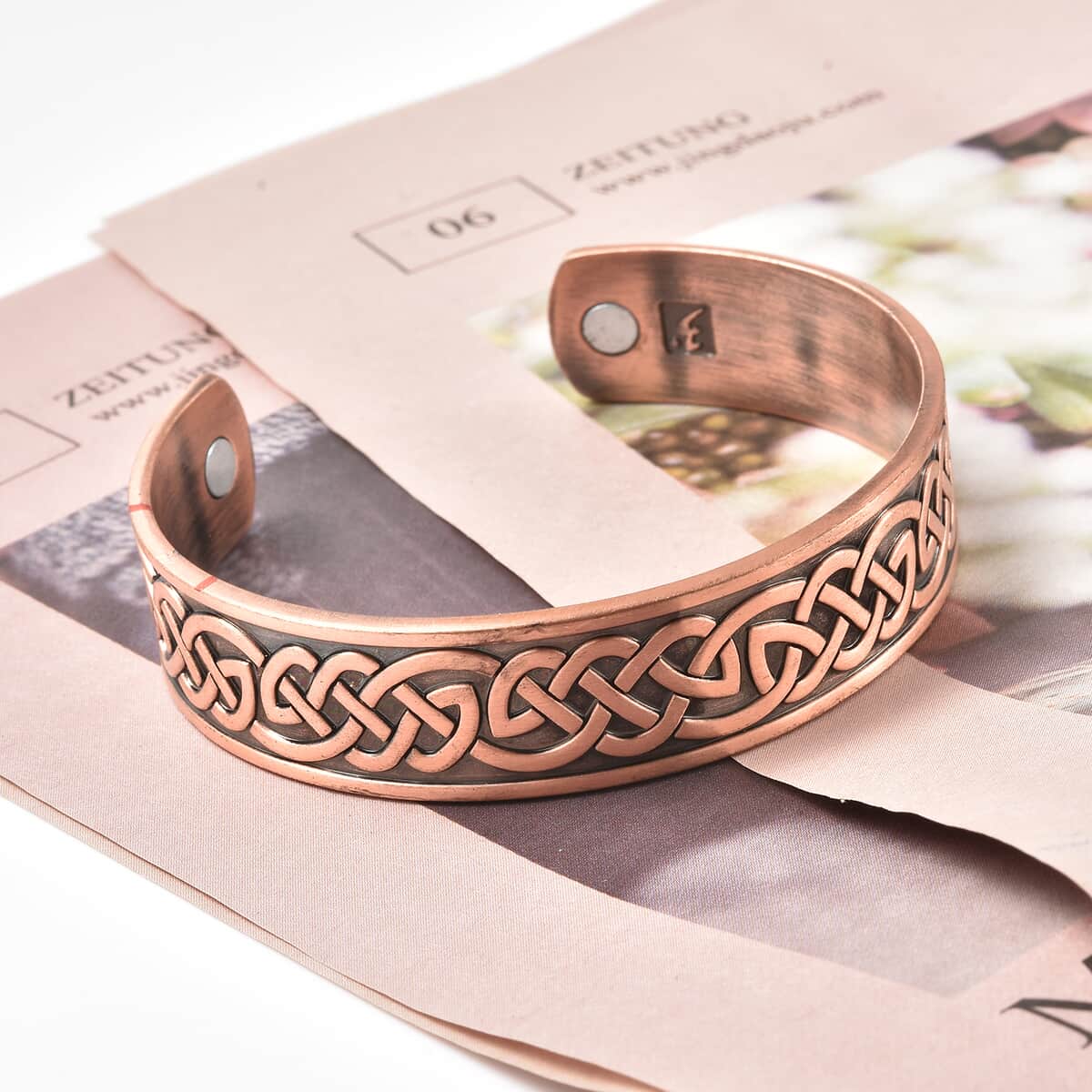 Magnetic by Design Tree of Life Rosetone Cuff Bracelet (7 in) image number 1