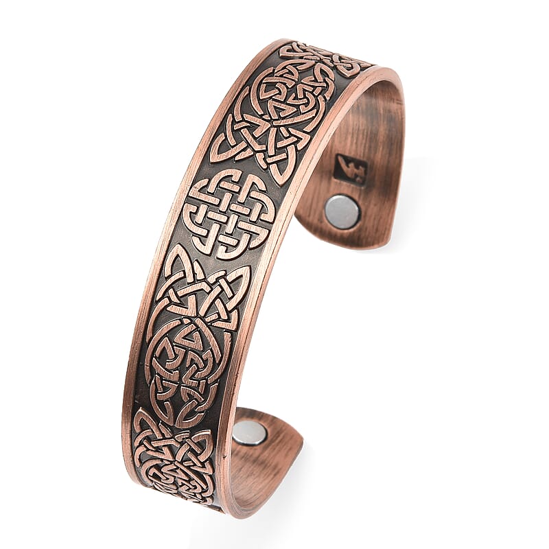 Magnetic by Design Antique Style Celtic Knot Cuff Bracelet in Rosetone (7 in)