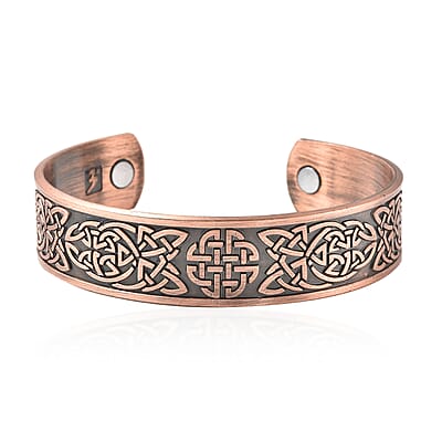 Magnetic by Design Antique Style Celtic Knot Cuff Bracelet in Rosetone (7 in)