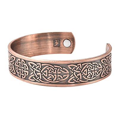 Magnetic by Design Antique Style Celtic Knot Cuff Bracelet in Rosetone (7 in)