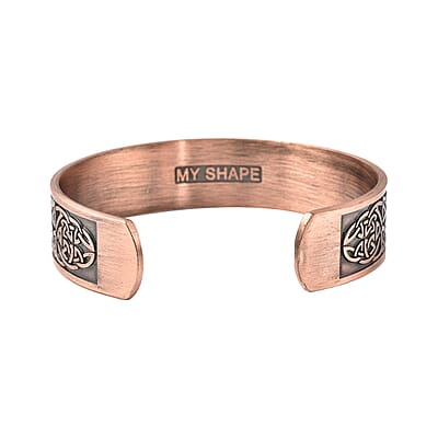 Magnetic by Design Antique Style Celtic Knot Cuff Bracelet in Rosetone (7 in)
