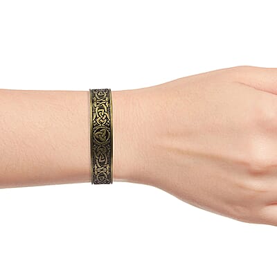 Magnetic by Design Antique Style Celtic Knot Cuff Bracelet in Goldtone 7 Inch