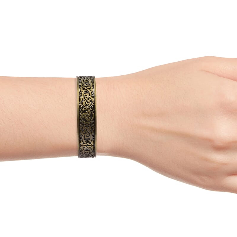 Magnetic by Design Antique Style Celtic Knot Cuff Bracelet in Goldtone 7 Inch
