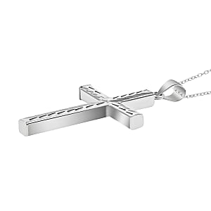 Sterling Silver Cross Pendant Necklace 18 Inches 2.30 Grams