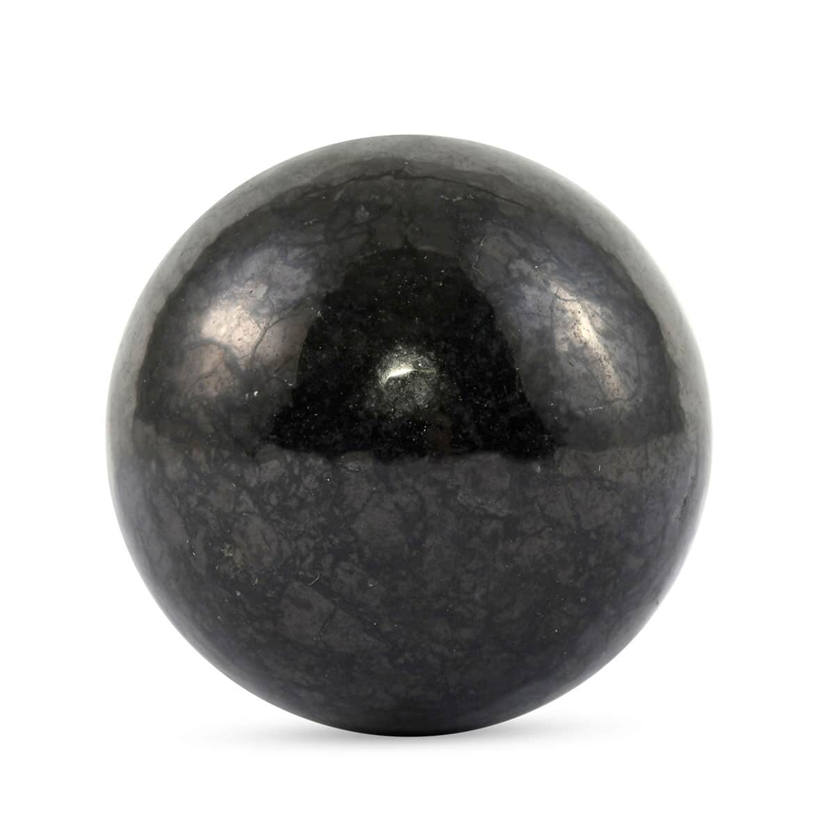 Shungite Sphere 30mm Approx 215.00 ctw , Home Decor Figurine , Decorative Figurine , Living Room Decor image number 0