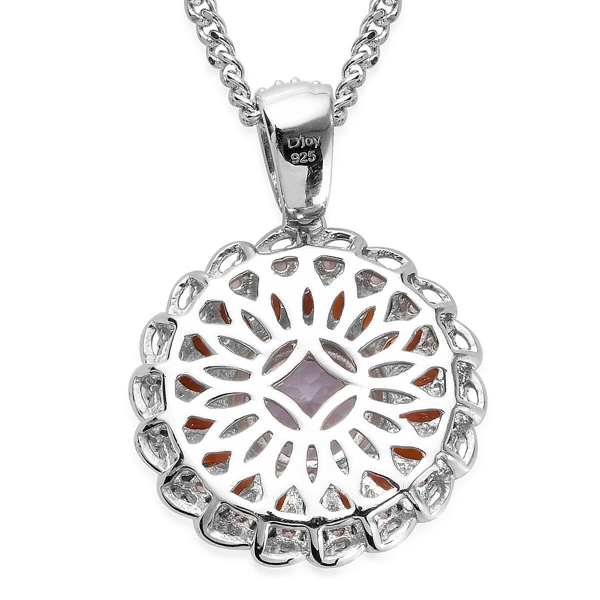 AA Martha Rocha Kunzite and Multi Gemstone Pendant Necklace 20 Inches in Platinum Over Sterling Silver 5.00 ctw