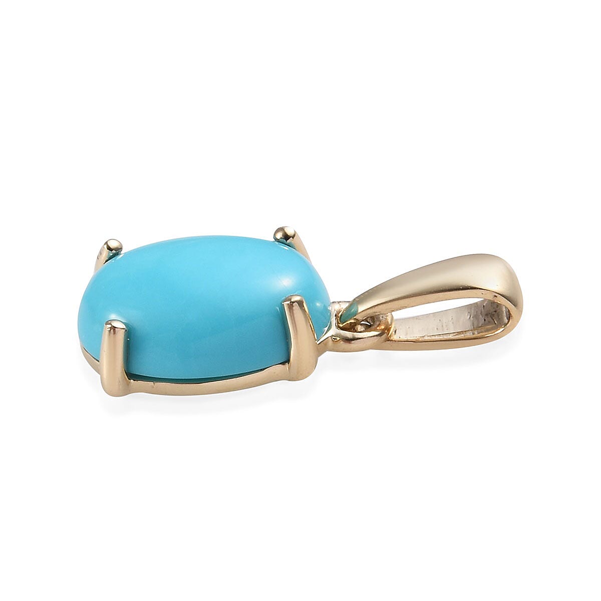 1.00 ctw Arizona Sleeping Beauty Turquoise Pendant in 10K Yellow Gold 0.30 Grams