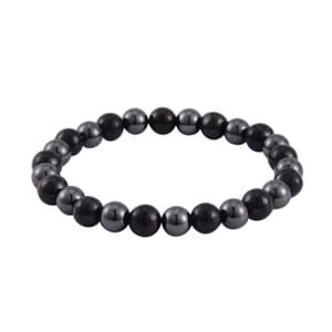 Shungite and Magnetic Hematite 84.00 ctw Stretch Bracelet