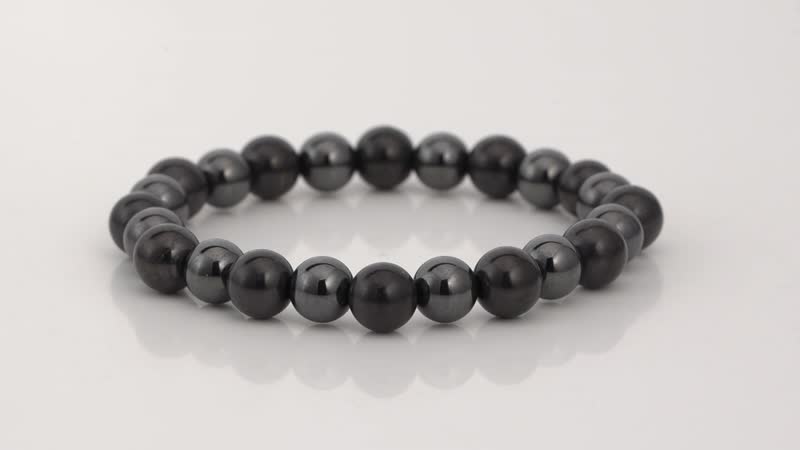 Shungite and Magnetic Hematite 84.00 ctw Stretch Bracelet