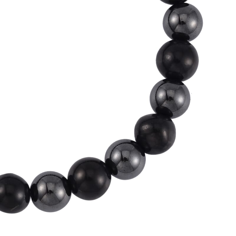 Shungite and Magnetic Hematite 84.00 ctw Stretch Bracelet